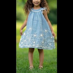 Isabella & Chloe blue embroidered dress size 4